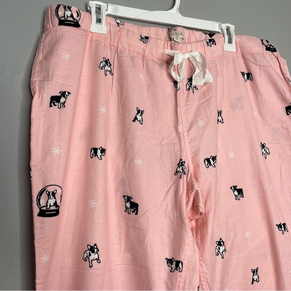 J. Crew Pink Winter French Bull Dog Pajama Pants NWT Q - Picture 3 of 5